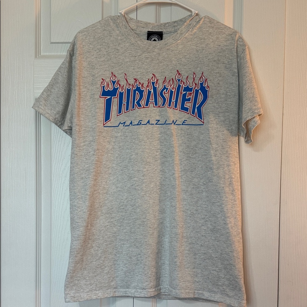 Thrasher Light Gray Tee Mens Sz Medium